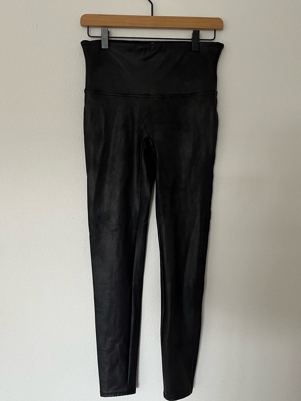 SPANX High-Waist Black Faux-Leather Leggings